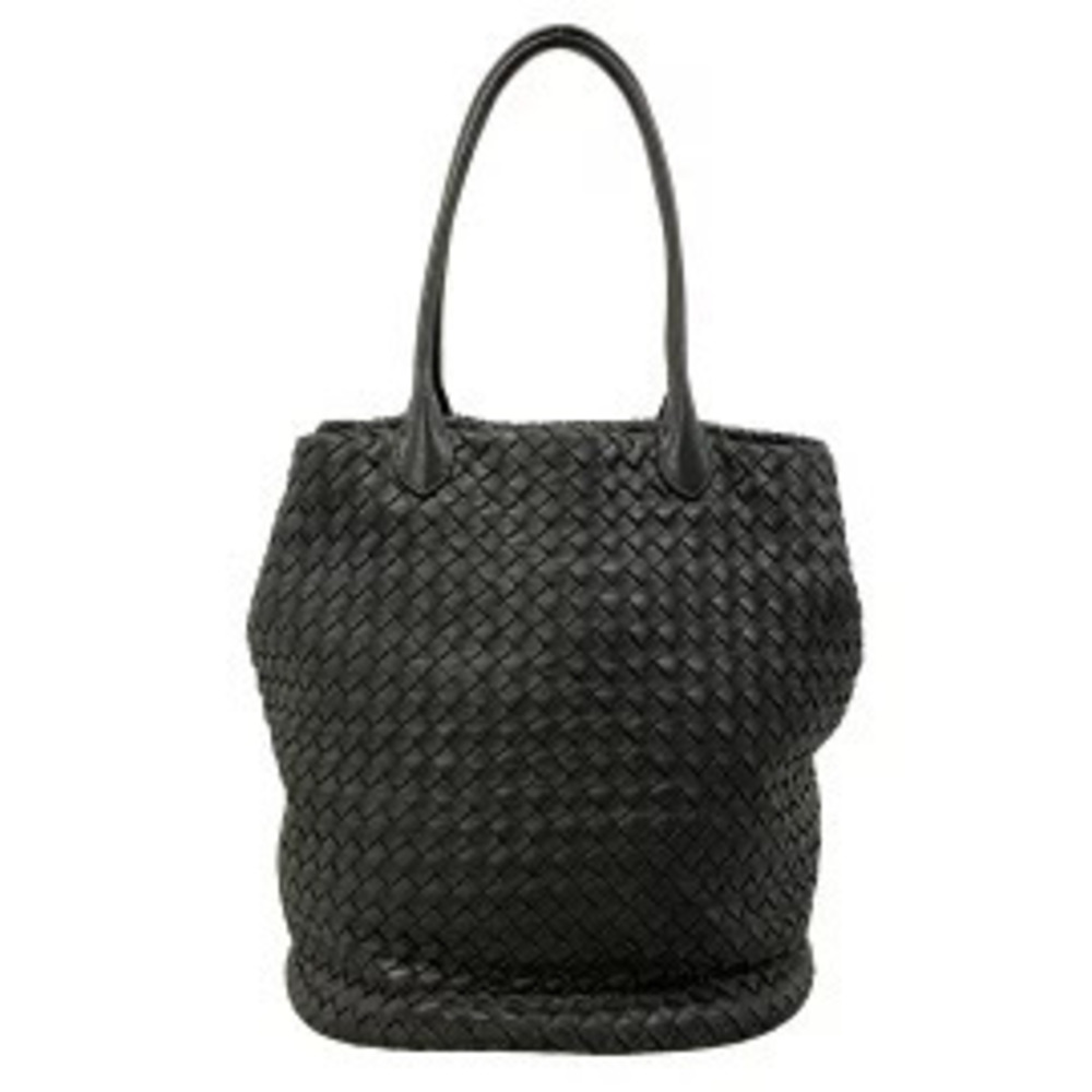 BOTTEGA VENETA Intrecciato Tote Bag Black Leather